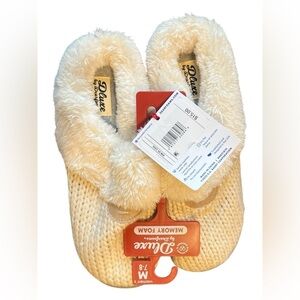 Dearfoams Deluxe Memory Foam Slippers – Size M (7–8)